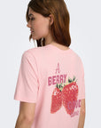 T-shirt com Estampado Traseiro - Rosa