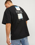 T-shirt com Estampado Traseiro - Preto