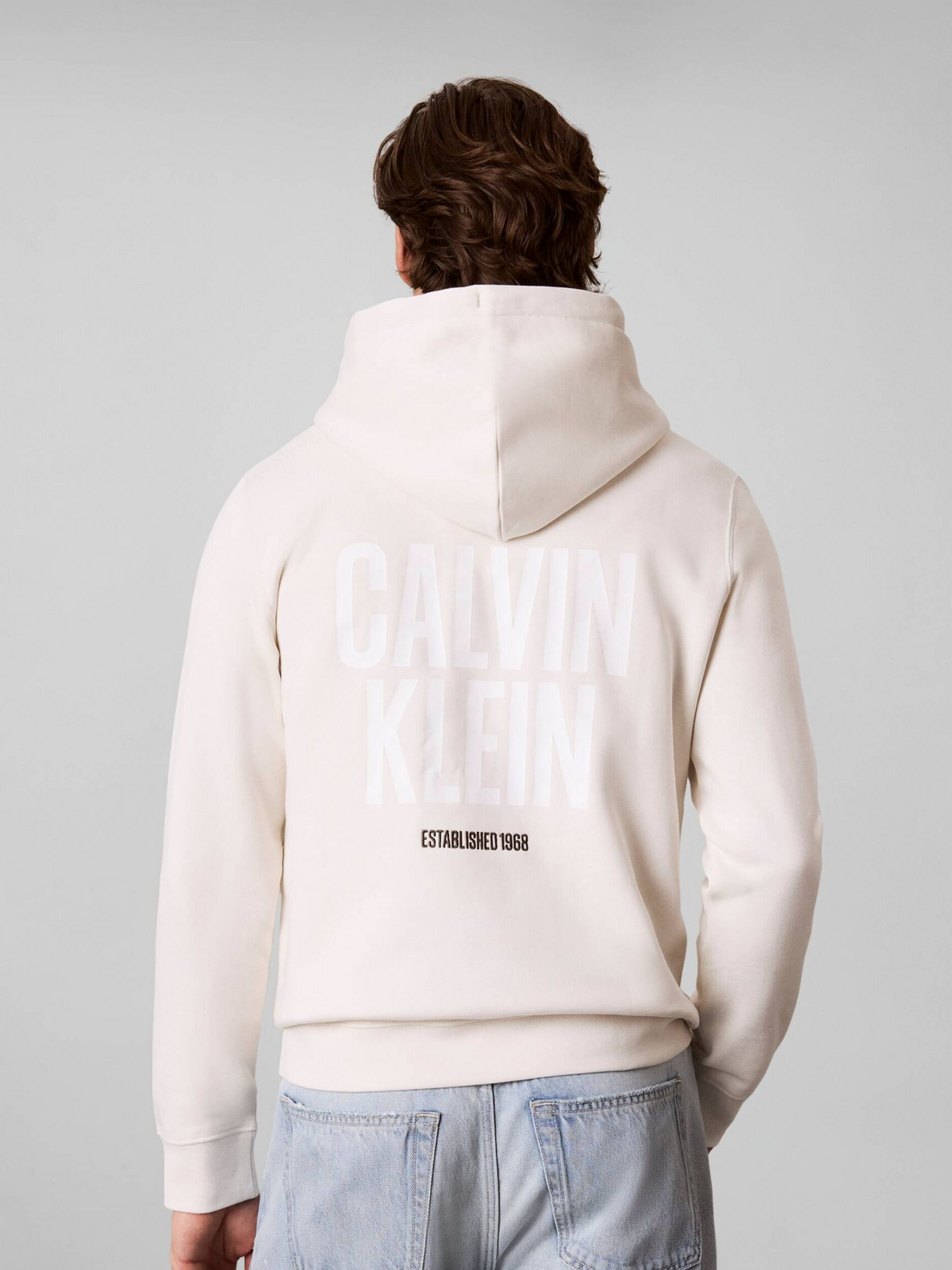 Hoodie com Estampado Traseiro - Bege