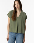 Blusa Efeito Enrugado - Verde Tropa