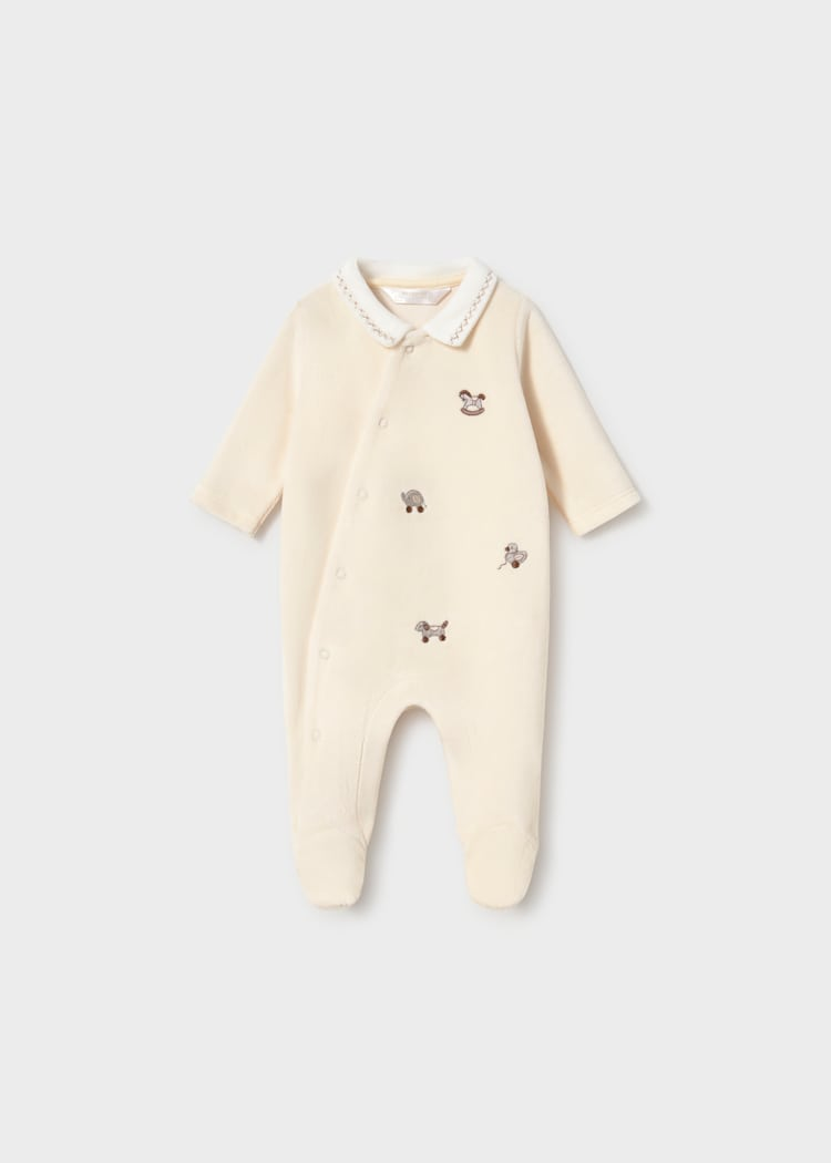 Babygrow com Pé - Bege