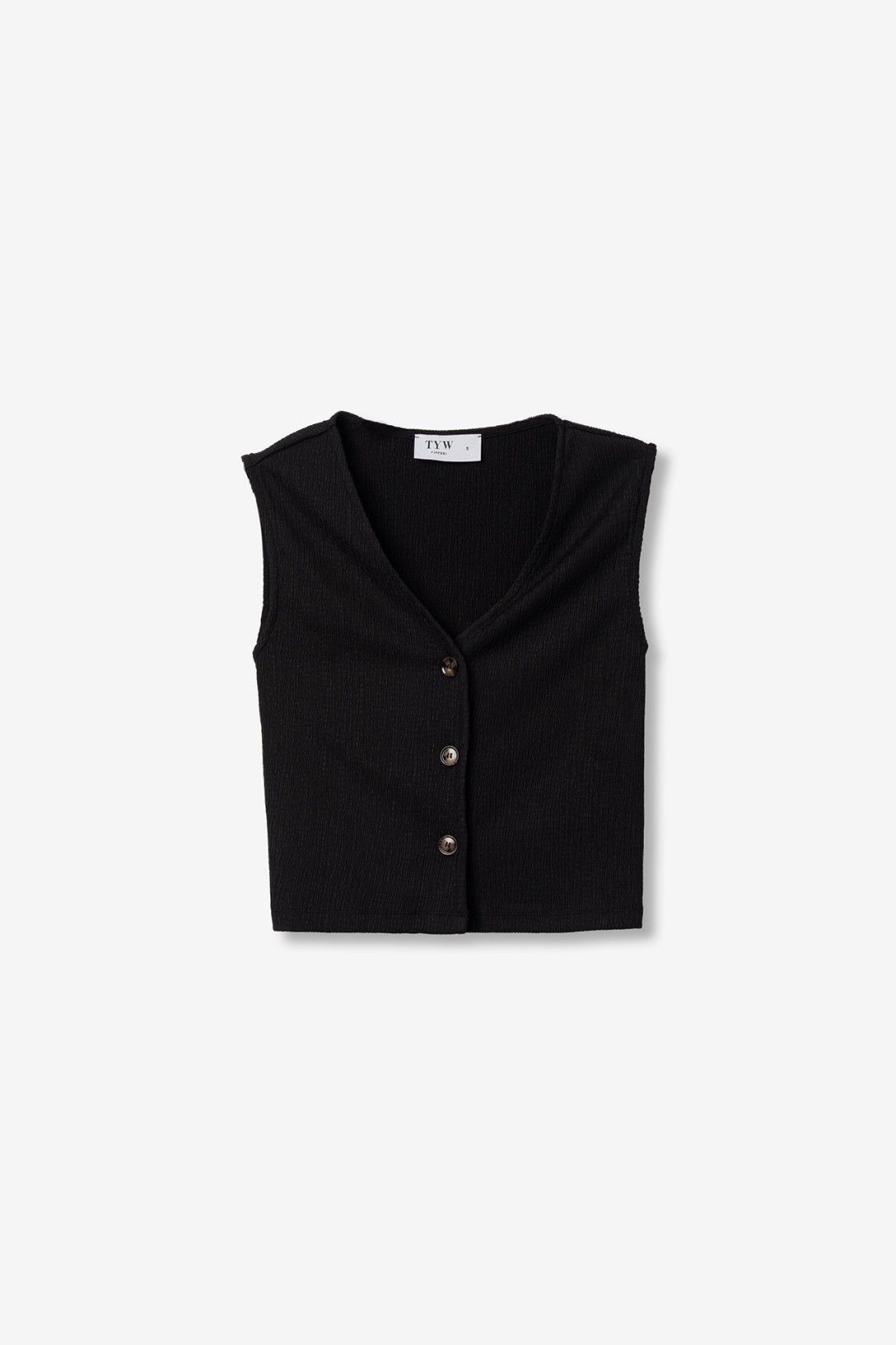 Top com Botões - Preto