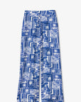 Calças com Padrão - Azul Médio