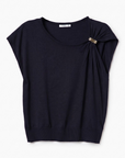 T-shirt de Malha - Marinho