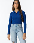 Polo Cropped - Azul