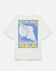 T-shirt com Estampado Traseiro - Azul Médio