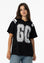 T-shirt Oversize com Estampado - Preto