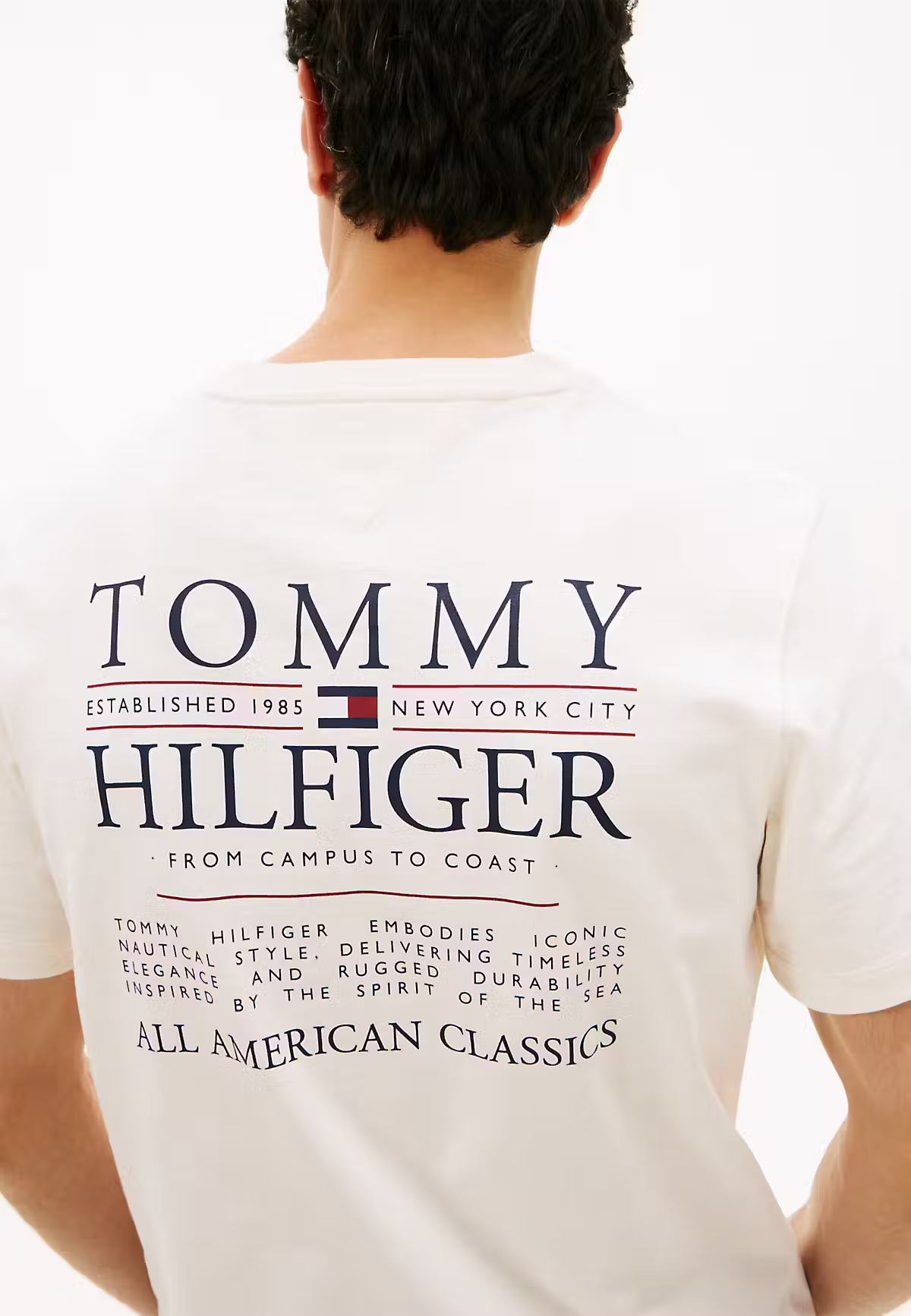 T-shirt com Estampado Traseiro - Bege