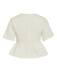 Blusa de Manga Curta - Bege