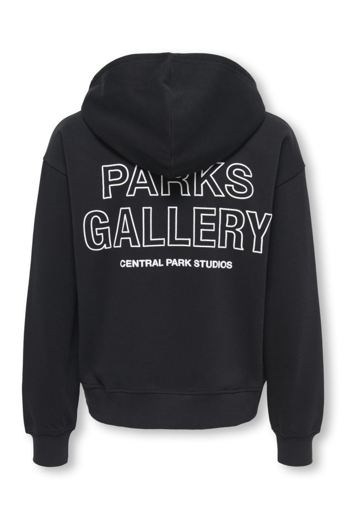 Hoodie com Estampado Traseiro - Preto