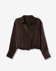 Camisa de Cetim - Castanho