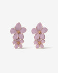 Brincos Pendentes Florais Esmaltados - Lilás