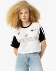 T-shirt Oversize com Estampado Frontal - Preto