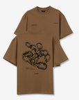 T-shirt com Estampado Traseiro - Camel