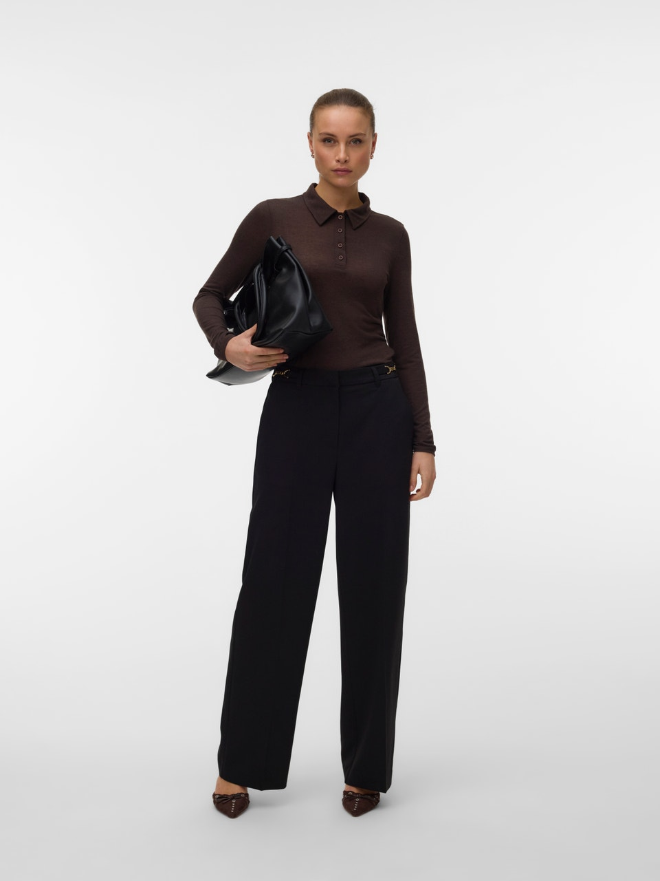 Calças Wide Leg - Preto