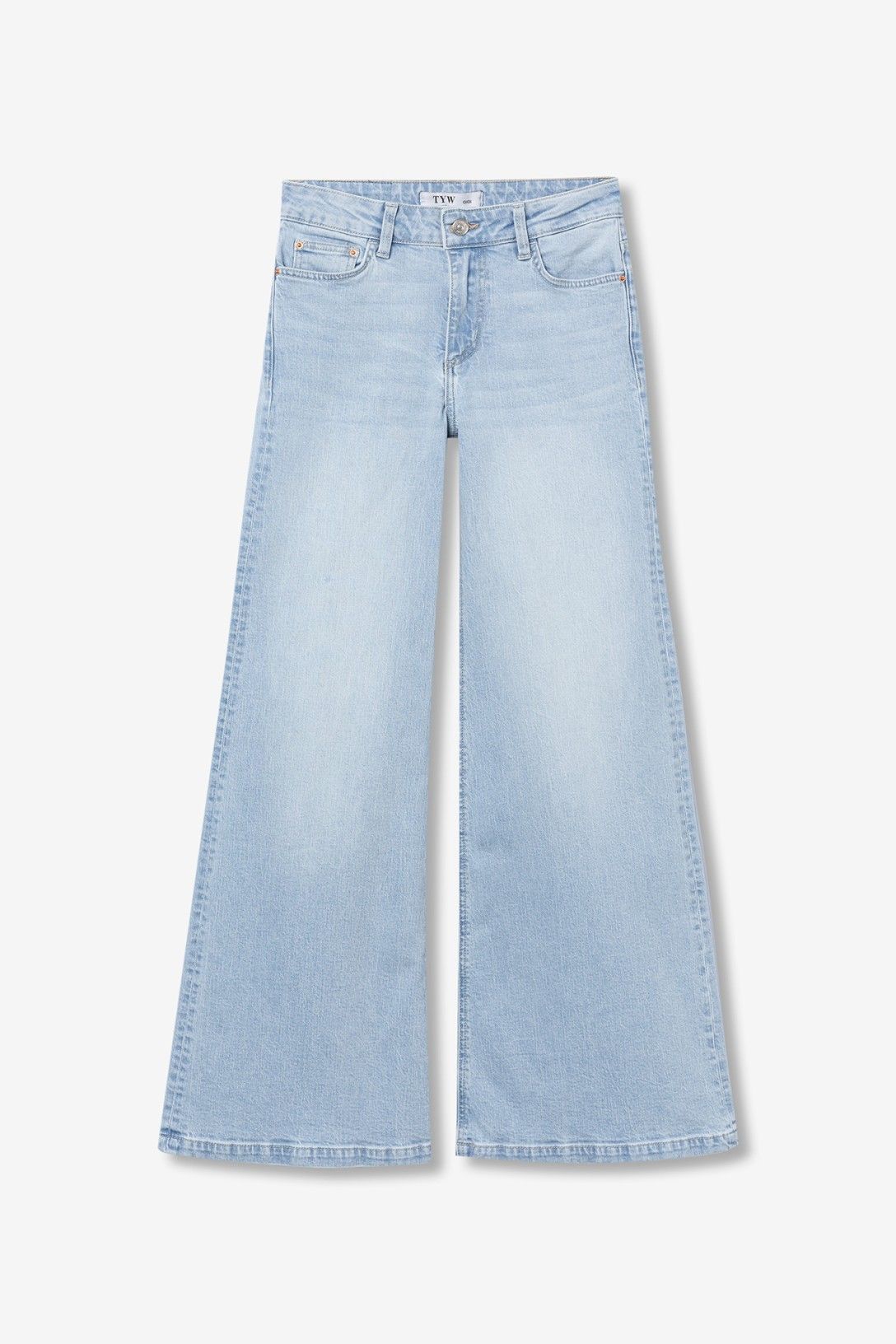 Calças de Ganga Wide Leg - Azul Claro