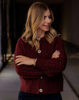 Cardigan de Malha - Bordo