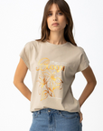 T-shirt Estampada - Bege