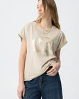 T-shirt Estampada - Bege
