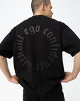 T-shirt com Estampado Traseiro - Preto
