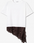 T-shirt com Renda - Branco