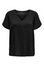 T-shirt com Decote em V - Preto