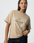 T-shirt Estampada - Bege