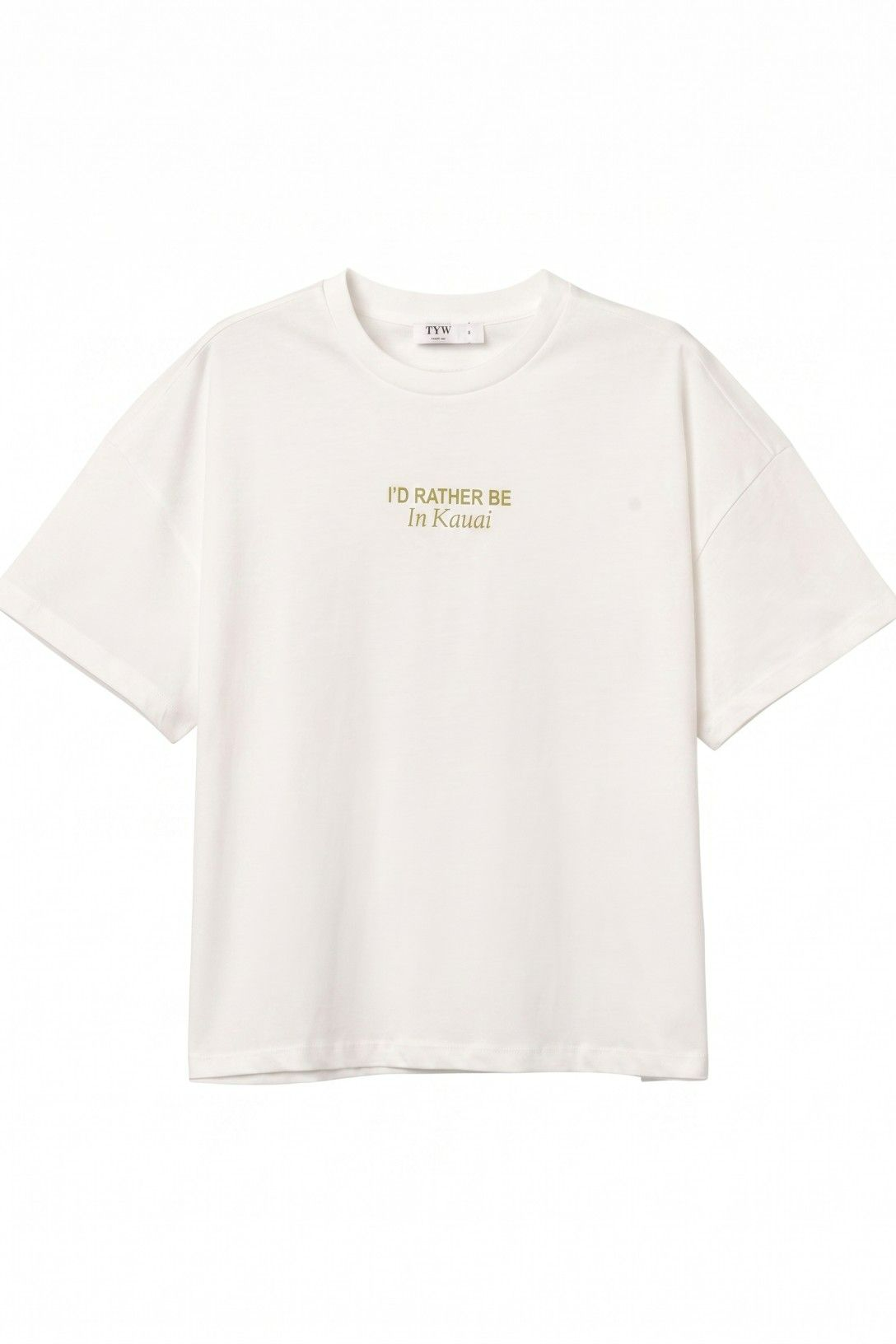 T-shirt com Estampado Traseiro - Crú