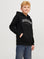 Hoodie com Estampado Frontal - Preto