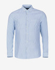 Camisa Regular Fit às Riscas - Azul Claro
