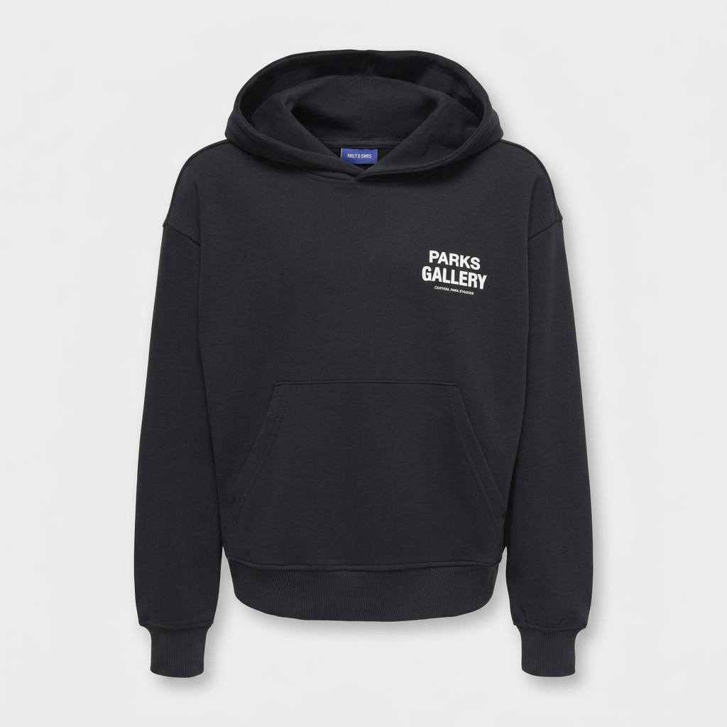 Hoodie com Estampado Traseiro - Preto