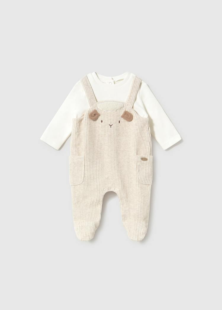 Babygrow com Pé - Bege