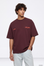 T-shirt com Estampado Traseiro - Bordo