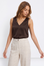 Blusa de Cetim - Castanho