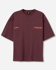 T-shirt com Estampado Traseiro - Bordo