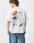 T-shirt com Estampado Traseiro - Branco
