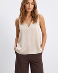 Blusa de Cetim - Bege