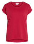 T-shirt com Gola Redonda - Rosa