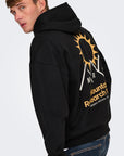 Hoodie com Estampado Traseiro - Preto