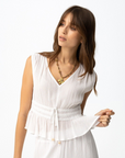 Top com Decote em V - Branco
