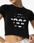 T-shirt Estampado Frontal com Rasgões - Preto