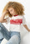 T-shirt Oversize com Estampado Frontal - Vermelho