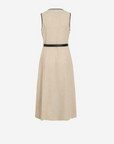 Vestido Midi com Cinto - Bege