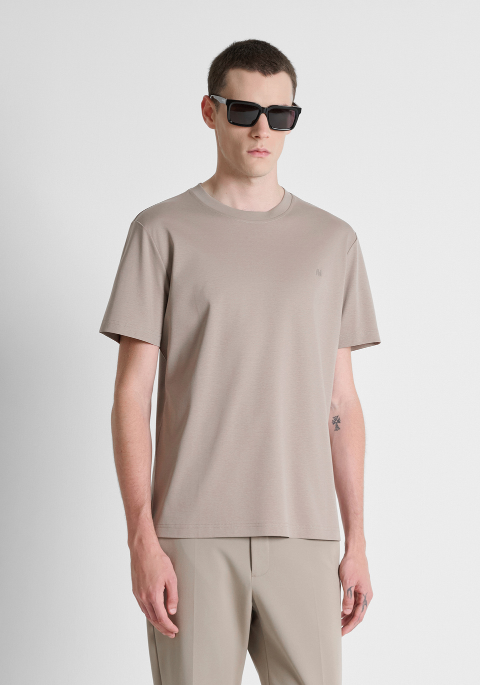 T-shirt com Logo - Bege