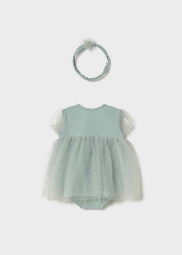 Babygro Imitação Vestido - Verde água