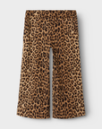 Calças Wide Leg Animal Print - Preto