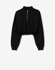 Sweatshirt com Fecho - Preto