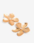 Brincos Flor Metálica - Dourado