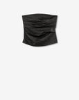 Top Bandeau Drapeado com Brilho - Preto