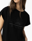 T-shirt Combinada - Preto